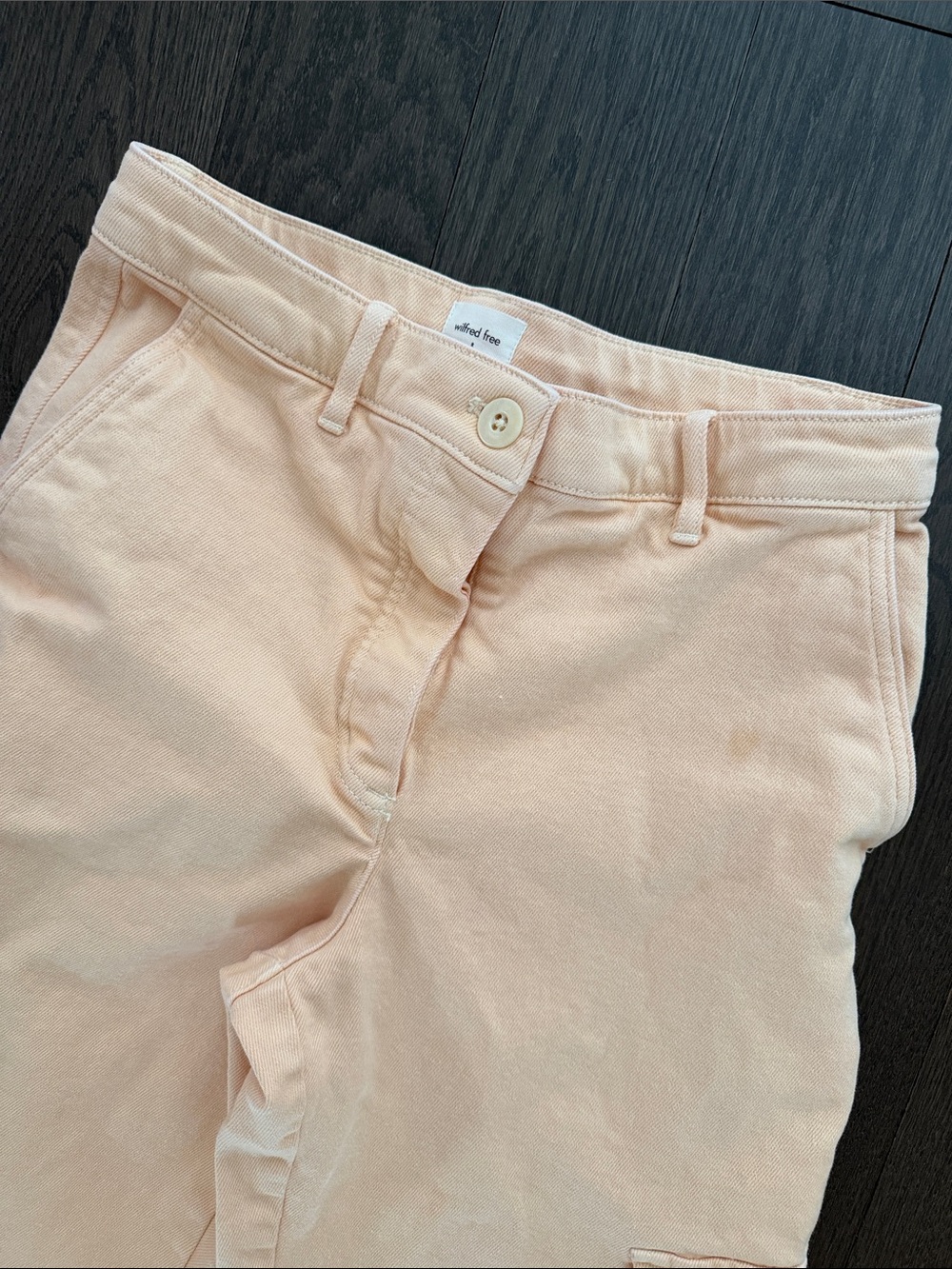 Wilfred Free tangerine denim cargo pants size 8 - Picture 2 of 5